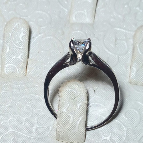Silver 925° ring new with white zircon large size 60