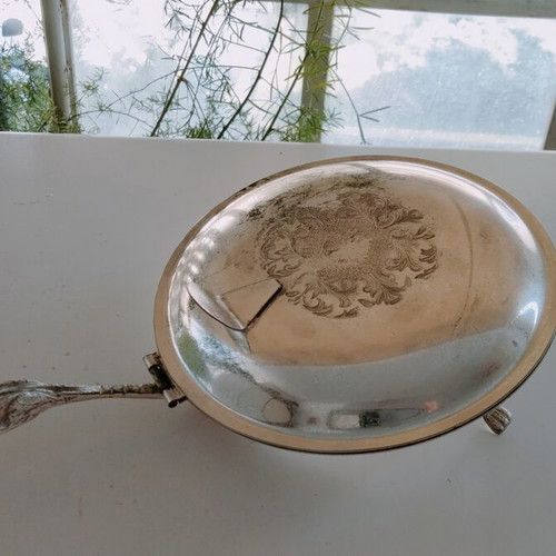 Vintage Silver-Plated Silent Butler Crumb Catcher and Ashtray
