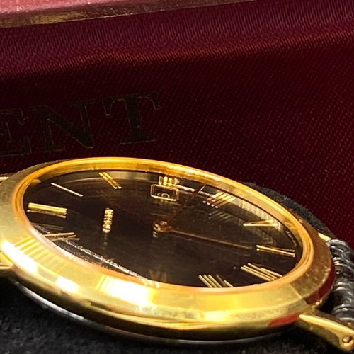 Orient Classic Dress Watch NOS, black and gold quartz men's