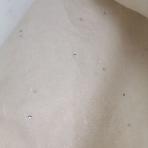 Silk fabric remnant 2.77m width, 7m length, new, embellished with rhinestones