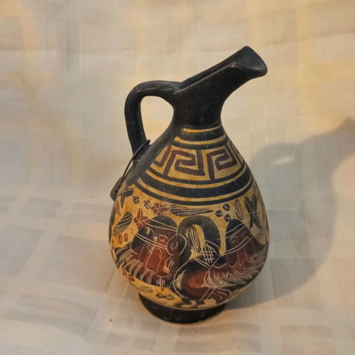 Vintage kanata teapot with traditional designs, clay, used