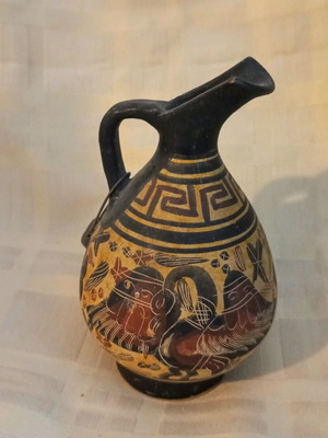 Κανάτα vintage τσαγιέρο από πηλό με παραδοσιακά σχέδια 11x7cm
