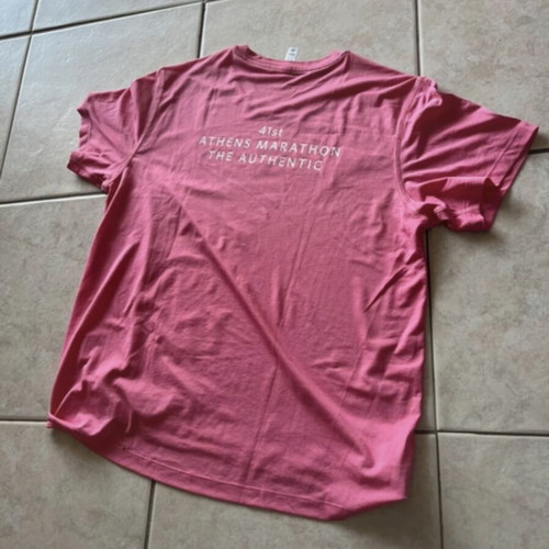 Adidas marathon t-shirts, pink and gold, size L