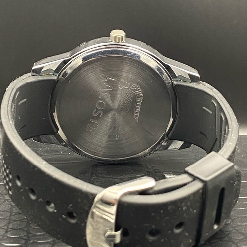 Lacoste men's watch like new with black silicone strap