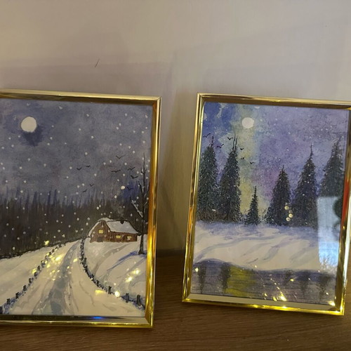 Handmade paintings in frame new