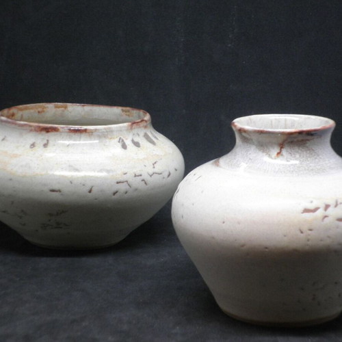Decorative ceramic set used signed "At 84"