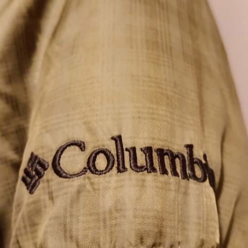 Columbia plus size puffer coat, beige green
