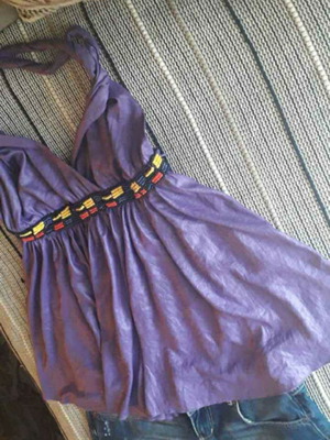 Stefanel tunic used, purple, size S, silk