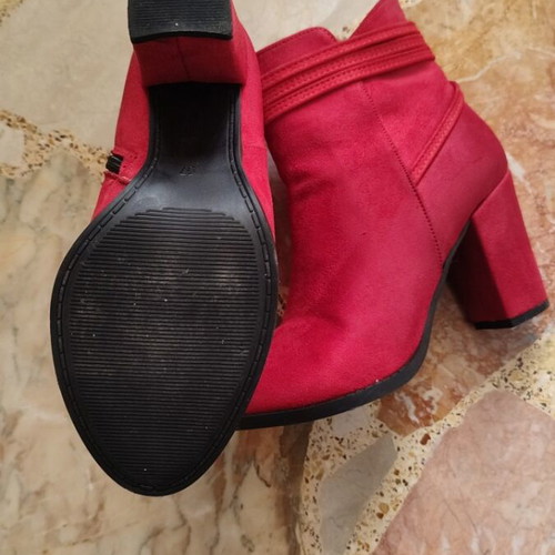 Women's Castor Ankle Boots like new, red, heel 8 cm, size 37