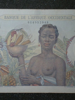 Χαρτονόμισμα Afrique Occidentale 100 φράγκα 1945 μεταχειρισμένο σε XF κατάσταση
