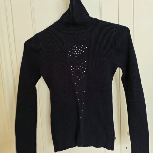 y2k Turtle-neck sweater with strass