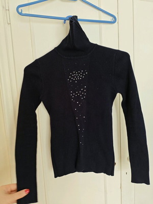y2k Turtle-neck sweater with strass