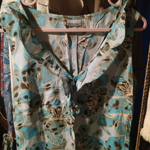 3SUISSES Floral Dress Size M/L Like New Turquoise