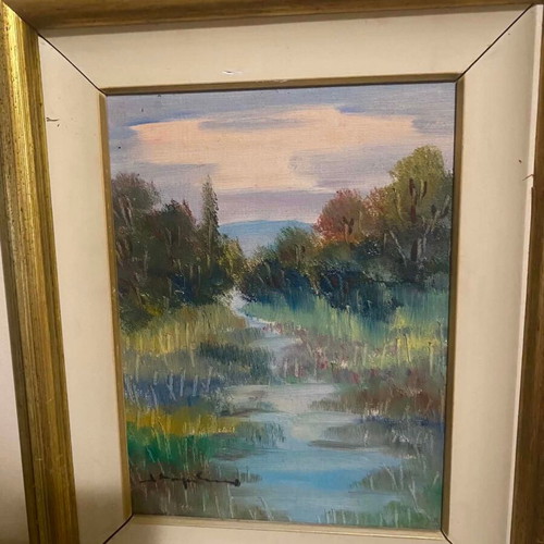 Landscape oil painting, 28x30 cm