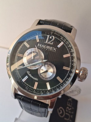 Haurex Italy automatic watch like new, Miyota mechanism, black and silver