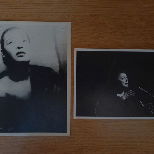 Photo cards Edith Piaf and Billie Holiday used