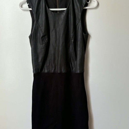Helmut Lang Gala Leather Combo Dress like new, black, XS