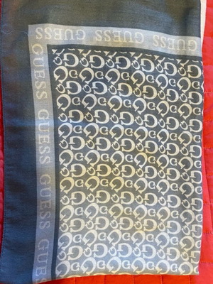 Guess scarf white and blue