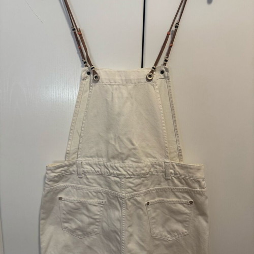 MANGO denim mini dress salopette like new, white, size M