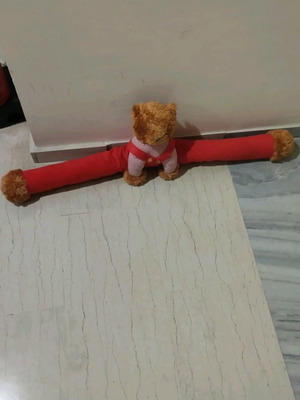 Door draft stopper teddy bear used