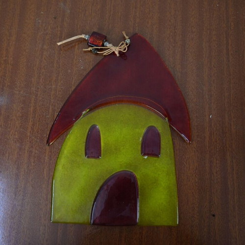 Handmade ceramic decorative house wall hanging used