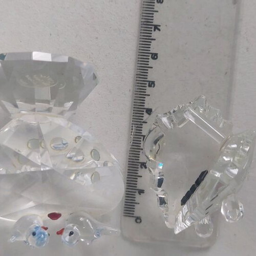 Crystal decorative used figurines with love birds and piano