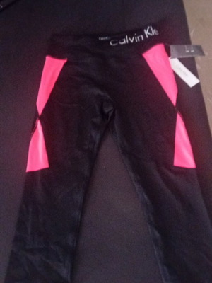 Calvin Klein sports leggings new, black with orange details