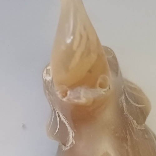Carved elephant figurines used, set of two, missing tusks