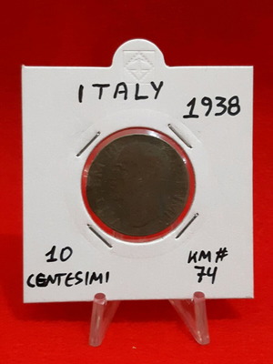 Italy 10 Centesimi coin 1938 used