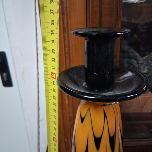 Morava Crystal Candlestick Mouth Blown Murano Like New