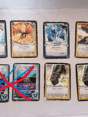Monsuno cards used, set of 6 pieces