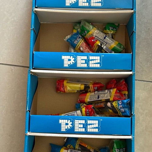 PEZ Floor Display Shipper new with 28 PEZ Dispensers Marvel and DC Comics