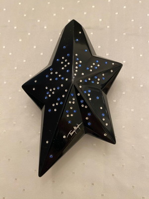 Σπάνια συλλεκτική θήκη Angel Thierry Mugler καινούργια, μαύρη με λευκά και μπλέ στρας