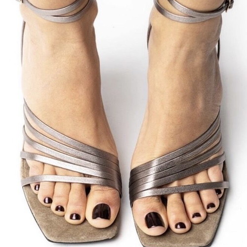 Esiot sandals new, size 40, metallic nude