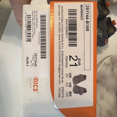 Biomecanics kids slippers like new, size 21, gray with orange details