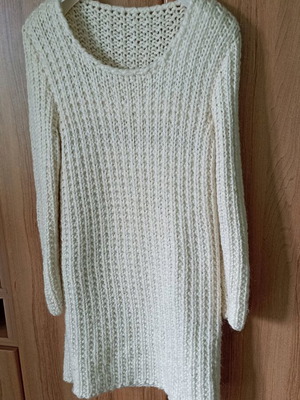Handmade dress mixed yarn off-white