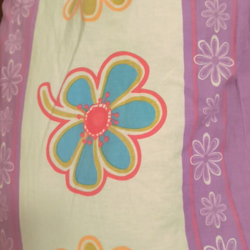 Set of two purple pillowcases with white flower design like new