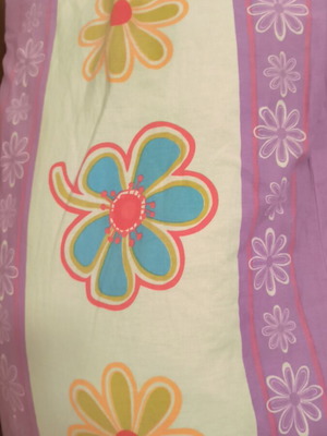 Set of two purple pillowcases with white flower design like new