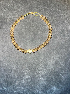 Handmade bracelet with wire fastening gold color new