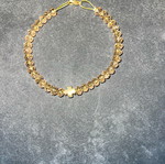 Handmade bracelet with wire fastening gold color new