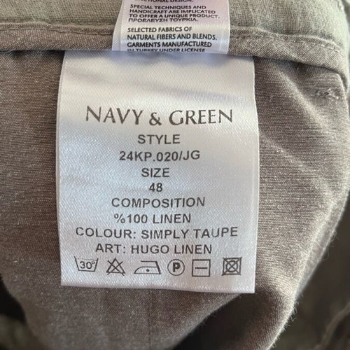 Navy & Green Linen Chinos Pants like new, beige, modern fit