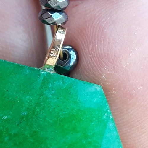 Handmade necklace like new with semi-precious stones and carved cameo