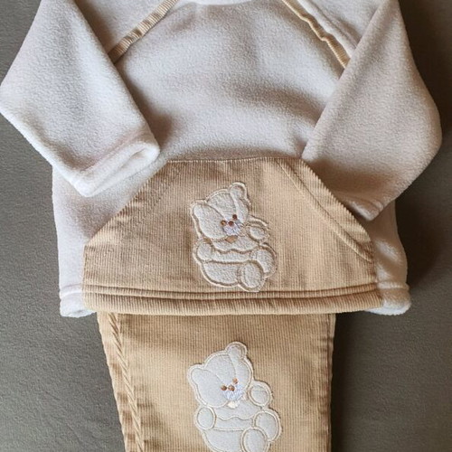 Unisex Baby Set Size 2 80cm 12-18 Months Corduroy Pants with Fleece Shirt New