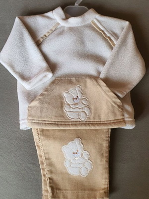 Unisex Baby Set Size 2 80cm 12-18 Months Corduroy Pants with Fleece Shirt New