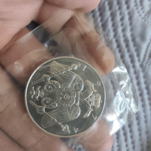 Silver set of 3 coins from 1974 used with Archbishop Makarios