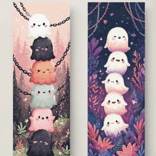 Set of 4 spooky bookmarks