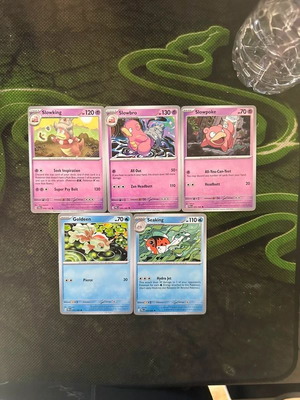 Pokemon Slowking and Goldeen cards