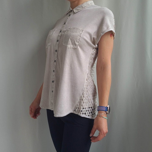Marc Cain Sports women's shirt size L, like new, beige, lace back