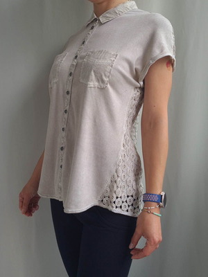 Marc Cain Sports women's shirt size L, like new, beige, lace back