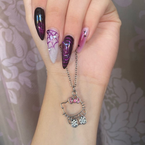 Hello Kitty necklace new with steel chain and metal pendant pink silver